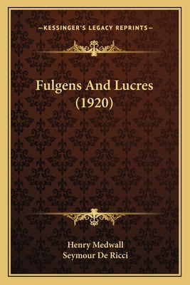 Libro Fulgens And Lucres (1920) - Medwall, Henry