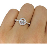 Anillo Mariposa Anclada Con Halo De Cubic Plata 925 Ap 462