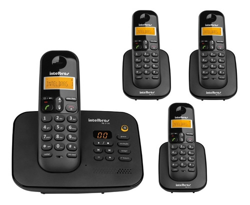 Telefone Intelbras Sem Fio Digital Ts 3130 + 3 Ramal Ts 3111