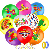 Charnoel 50 Globos De Fiesta Mexicana, Globos De Confeti De