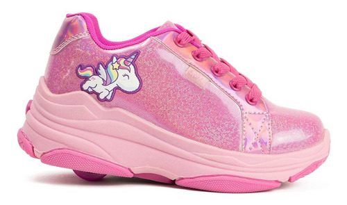 Tenis Patín Onix Unicorn Stars Rosa De Una Rueda Para Niña