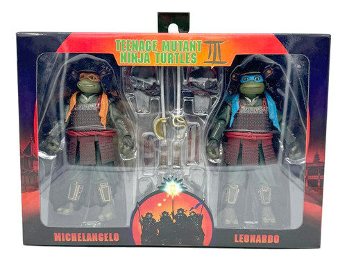 Tmnt Tortugas Ninja Iii Michelangelo Y Leonardo Samurai Neca