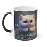 Taza Mágica Divertida Personalizada Gato Michi Profesiones