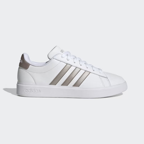 Tênis adidas Grand Court Base Feminino Branco Gold Dom