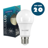 Kit 20 Lâmpada Led Bulbo E27 15w 6500k Tramontina Luz Branca