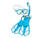 Set Snorkeling Cressi Mini Bonete Dry Niños Azul Bco S/ M