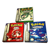 3 Cajas Custom Para Juegos Pokemon Ruby + Emerald + Sapphire
