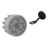 Faro Auxiliar Proyector Luz Led Para Moto 6 Led Gris Ds