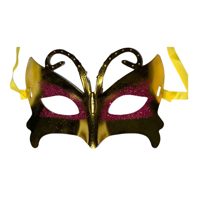 100 Antifaz Plastico Diamantina Carnaval Fiesta Batucada Dorado Calavera