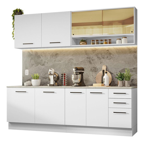 Madesa Gabinete Cocina 240x60 Agata Blanco 01