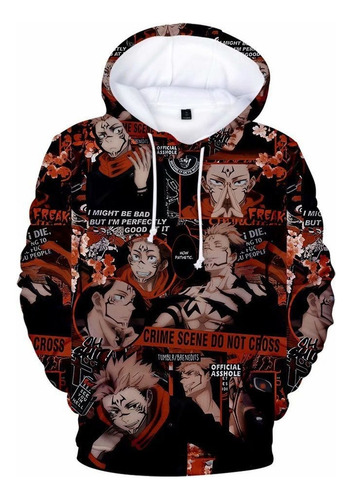 Anime Jujutsu Kaisen Sudadera Manga Larga Capucha Unisex