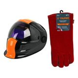 Careta Digital Para Soldar, Sombra 9 A 13 Y Guantes Truper 