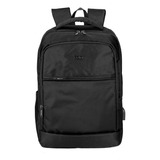 Mochila Portanotebook Ejecutiva Biwo 19'' 15lts Unisex Color Negro Diseño De La Tela Liso