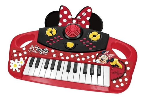 Organo Electronico 24 Teclas Disney Minnie 5259 Nikko Chicos Color Rojo