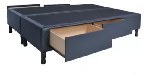 Base Sommier Con Respaldo Box Somier Cama 2 Plazas 4 Cajones