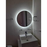 Espejo Touch Luz Led Blanca 50 Cm De Diámetro Esmerilado