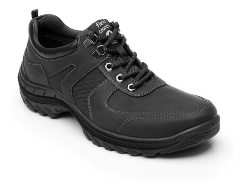 Zapato Oxford Plain Toe Flexi Freeland 66513 De Piel Negro Diseño Lisa 25 Mx Para Adultos - Hombre