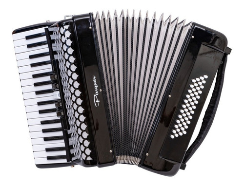 Acordeon Parquer 48 Bajos 34 Teclas Negro Con Estuche