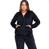 Conjunto Veludo Plush Feminino Inverno Agasalho Premium Frio