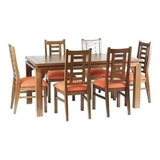 Comedor Leyda 6 Sillas Orange Nogal / Muebles América