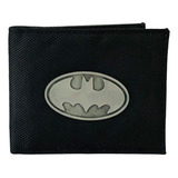 Cartera Batman Dc Logo Metal Con Cierre Billetera Negra