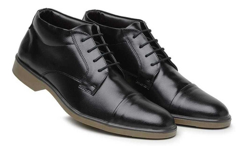 Sapato Social Bota Masculino Oxford Couro Eco Premium Ziper