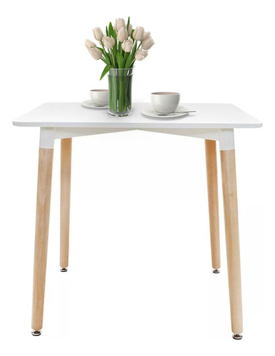 Mesa De Comedor Top Living Eames Nórdica 80 X 80 Blanca