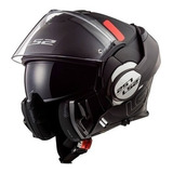 Casco Para Moto Rebatible Ls2 Valiant Ff399  Black Y Matt Titanium Prox Talle L 