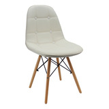 Silla Charles Eames Negra Madera -tapizada + - Dsw Color De La Estructura De La Silla Blanco