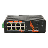 Raíl Din Ethernet De 8 Puertos Gigabit Para Montaje En Pared