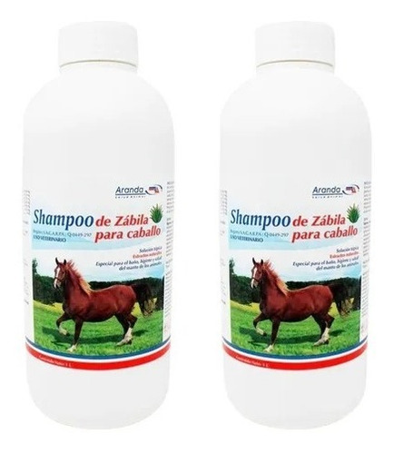 Promoción 2 Shampoo De Sábila  Para Caballo De 1 Litro