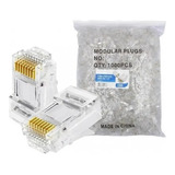 Kit Pacote 1000 Conector Rj45 Cat5e Cabo Rede Banhado Ouro