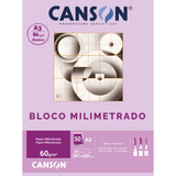 Bloco Papel Canson Milimetrado A3 63g 50 Folhas