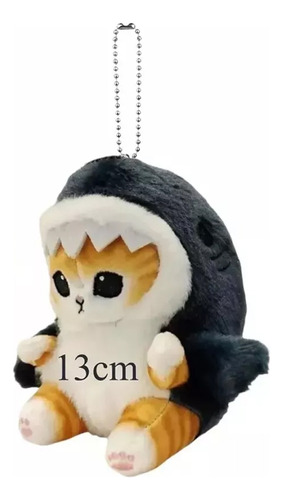 Kawaii Tiburón Gato Felpa Muñeca Colgante Llavero De Regalo