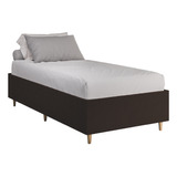 Cama Box Dobuê Box Toronto Bege  Solteiro De 197cmx106cm Marrom