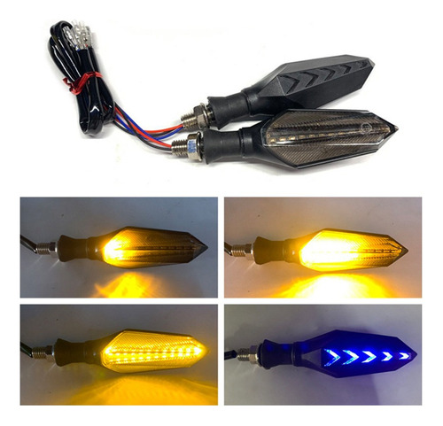 Intermitente Para Moto 12v Universal Doble Cara Doble Color