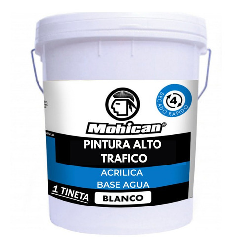 Pintura Alto Trafico Acrilico Base Agua Blanco 1 Tineta