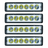 4 Super Farol Milha 6 Led Barra Slim 18w Off Road 12v 24v