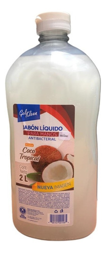 Jabón Líquido Manos 2lt Antibacterial Gelkleen Coco Tropical