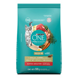 Alimento Para Gato Purina One Adultos Pollo Y Carne 500 Gr