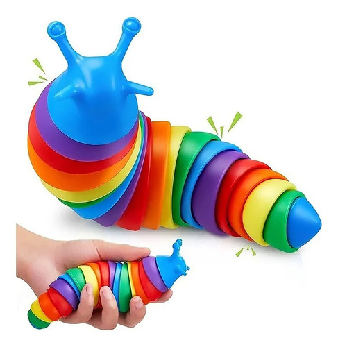 Kit 2 Fidget Toy Slug 3d Lagarta Lesma Articulada Brinquedo