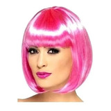 Peruca Curta Rosa Pink Cosplay Geek Pin Up Festas Em Oferta