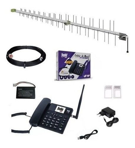 Kit Celular Rural 3g Bedin + Antena + Cabo 15m
