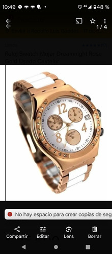 Reloj Swatch Drean White Rose Gold Cronograp 