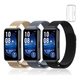 3 Correa De Acero Milanés + Tpu Funda Para Huawei Band 9 8