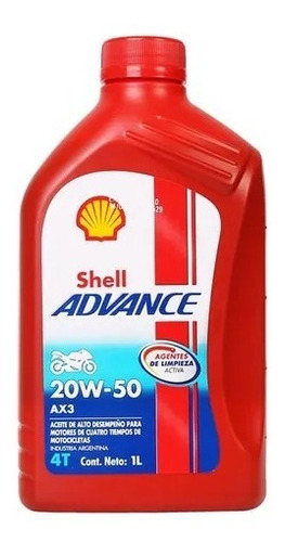 Aceite Shell 20w50 4t Advance Ax3 Mineral Moto