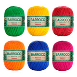 Kit 6 Barbante Barroco 400g Fio 6 Cores E Tons Color Block