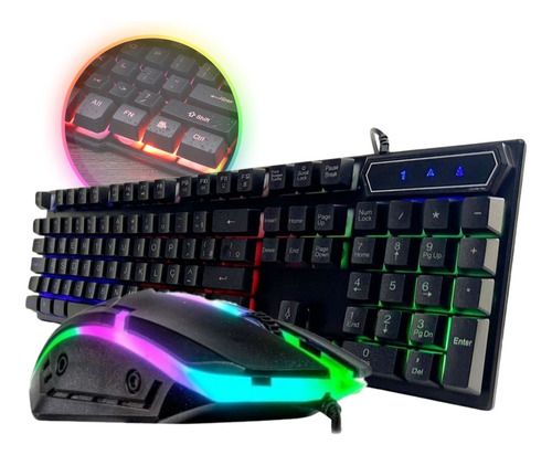 Teclado + Mouse Gamer Rgb Iluminado Com Led Usb Dw-300 Br