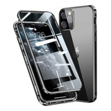 Estojo De Vidro Quadrado De Metal Para iPhone 11 Pro Max