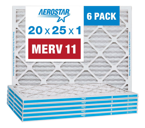 Aerostar Merv 11 - Filtro De Aire Plisado De 20 X 25 X 1 Pul